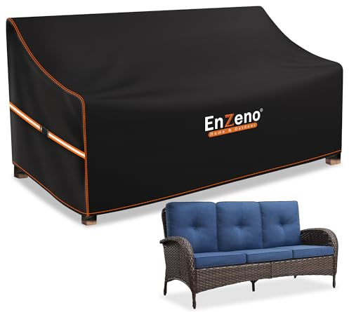 Enzeno Pallet Sofa Covers Waterproof,Outdoor Garden Sofa Cover 3 Seater Garden Couch Cover Rattan Corner 420D Oxford Pallet Furniture Covers(205x85x81/61cm)