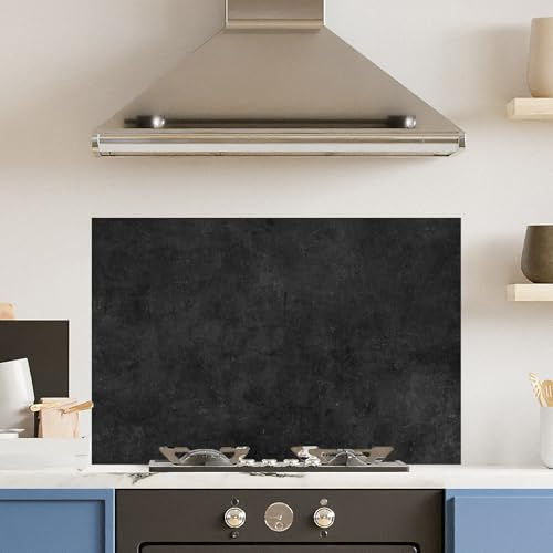 Premium 90 x 60cm Black Marble 6mm Glass Toughened Kitchen Splashback