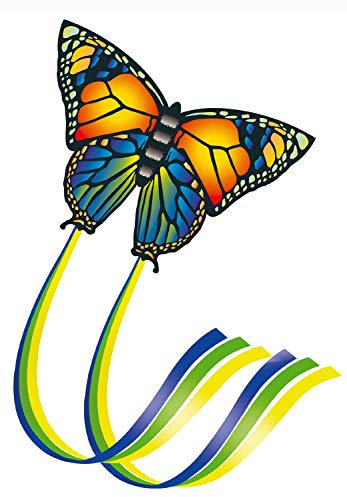 Günther Flugspiele 1151 - Einleiner-Drachen Butterfly, ca. 63 x 95 cm, Kinderdrachen aus robustem Polyester, für Kinder ab 6 Jahren, inkl. Griff und Drachenschnur