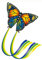 Günther Flugspiele 1151 - Einleiner-Drachen Butterfly, ca. 63 x 95 cm, Kinderdrachen aus robustem Polyester, für Kinder ab 6 Jahren, inkl. Griff und Drachenschnur