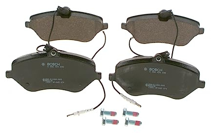 Bosch BP1008 - Brake Pads Car Front Axle - Bosch Quality - Reduced Noise and Dust - ECE-R90 Certified - Copper-Free - 1 Set of 4 Pads - With Accessories