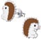 Laimons Mädchen Kids Kinder-Ohrstecker Ohrringe Kinderschmuck Igel Tier Braun weiß aus Sterling Silber 925