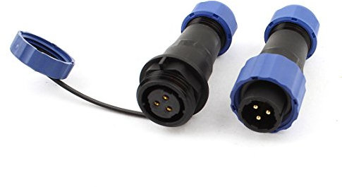 Sourcingmap Pair Waterproof Aviation Cable Connector w Socket SD16-3 3 Terminals IP68