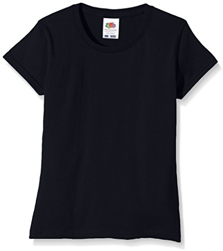 Fruit of the Loom Girls Sofspun T-Shirt, Deep Navy, 7-8 Years (Manufacturer Size:30)