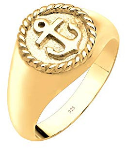 Elli Ring Damen Maritim Anker Siegelring in 925 Sterling Silber