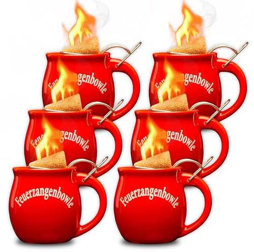 Feuerzangentasse 6er im Karton, Rot - für Feuerzangenbowle