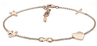 Elli Armband Damen Kreuz Herz Infinity Anker Stern in 925 Sterling Silber Rosé vergoldet