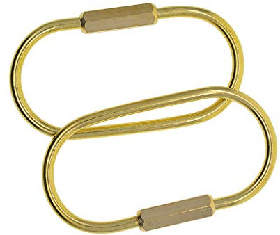 Baoblaze 2 Stück Brass Screw Lock Key Chain Ring, Messing Schlüsselring, Oval Schraub Karabinerverschluss, Metall Clip Haken Schnellverschluss für Schmuckherstellung Handtaschen DIY Zubehör
