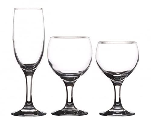 Juego de Copas de Vino de 18 Piezas Para Beber Rojo, Blanco y Champán - Incluye Vasos Con Patas