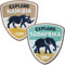 2er-Set Südafrika + Namibia Abzeichen 55 x 60 mm/Entdecke South Afrika Elefant Nashorn Safari Wildlife Reise/Aufnäher Aufbügler Sticker Patch/Kapstadt Kap Reiseführer Wanderführer Karte Buch