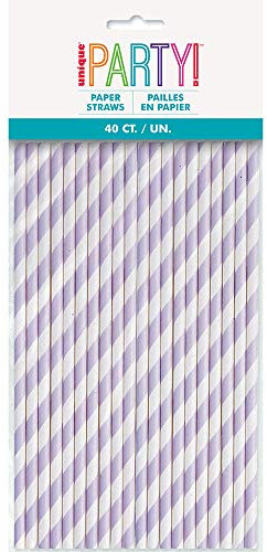 Striped Paper Straws | Lavender | 40 Pcs.