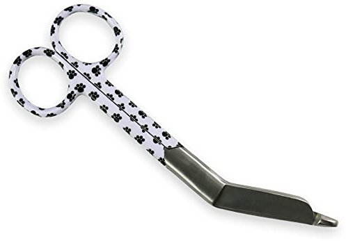 Gima - Lister-Verbandschere für Krankenpfleger, Spuren-Fantasie, aus rostfreiem Stahl, seidenglänzend und pulverbeschichtet, Länge 14 cm, zum professionellen Gebrauch