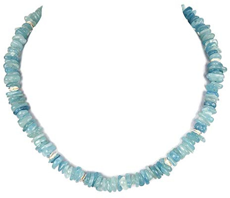 Aquamarin Kette - blaue Halskette - Edelstein Kette - Steinkette - 925 Silber