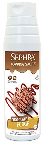 Sephra Chocolate Fudge Sauce- 1kg Chocolate Dessert Topping Sauce- Convenient Squeezy Bottle- Halal, Vegan Chocolate Sauce for Ice Cream, Coffee, Waffles, Pancakes, Milkshakes, Cakes, Dipping & More