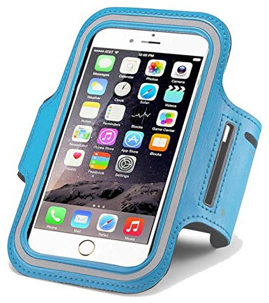Running Armband Phone Holder Case for apple iPhone 5/5S/5C/SE/4/4S Cover Neoprene Sweatproof Skin Friendly with Key,Earphone Heaphone Slots (Sky Blue)