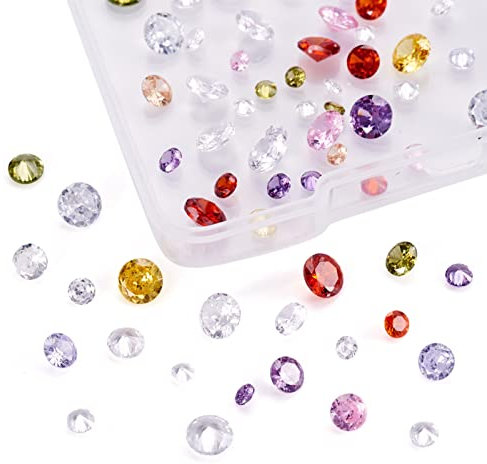 Craftdady Zirkonia-Cabochons, facettierte Strass-Kristall-Cabochons für Ohrringe, Armbänder, Anhänger, Schmuck, Bastel- und Kunsthandwerkprojekte, 80 Stück