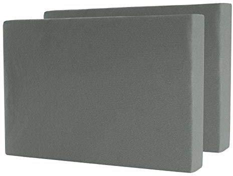 2er Set Spannbettlaken - Serie Maya Doppelpack Spannbetttuch für Matratzen bis 20cm - 120x200cm, Mittelgrau, 100% Baumwolle, hochwertige Verarbeitung, mit Gummizug