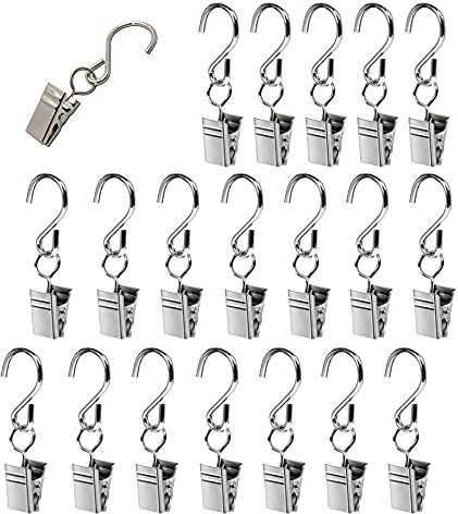 XINGSUI 20Stück Metall hängen Clip Haken, Partylichterklammern, Haken Kleiderbügel, Party Licht Clips, Handtuch Clips, Vorhang Clip