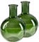 Serene Spaces Living 2 Stück grüne Flaschenhals Runde Glasvase Vintage Glühbirne Blumenvase für Konsolentisch Regal Wohnzimmer Badezimmer Büro Hochzeit (13 cm Durchmesser & 19 cm hoch)