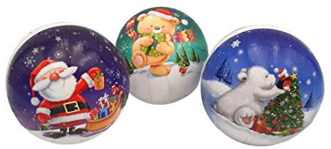 Nestler Weihnachtskugeln aus Pappe zum Füllen, Motivserie Wintermomente- Christbaumkugeln Set aus 3 Motiven (8 cm)