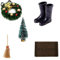 Wichteltür Zubehör Weihnachten Wichteltür Weihnachten Set Miniatur Wichtel Set Wichtel Tür mit Zubehör Stiefel Laterne Dekokranz Holzleiter Wichtelbesen Zuckerstange Verzierungen Weihnachten Deko