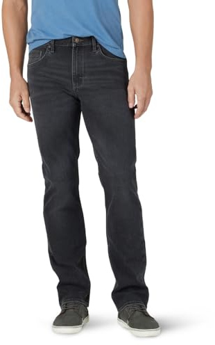 Wrangler Authentics Men's Slim Fit Straight Leg Jean, Black Charcoal, 38W x 32L