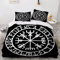Viking Bettwäsche 135x200cm 3D Drucken Viking Runen Kompass Zauberschild Bettbezug Set Weich Microfaser Bettbezug für Kinder Jungen Mädchen Erwachsener 3 Teilig Hypoallergen Bettwaren