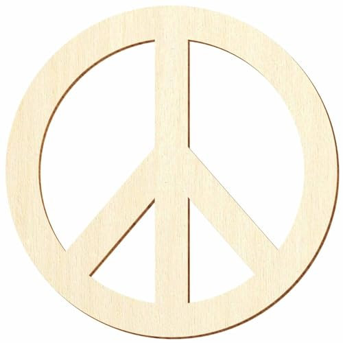 Holz Peacezeichen Friedenssymbol - Deko Basteln 5-50cm, Durchmesser:Ø 50cm, Pack mit:1 Stück
