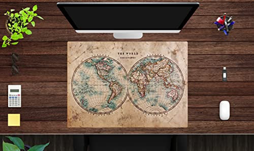 Schreibtischunterlage aus premium Vinyl - Historische Weltkarte - in verschiedenen Größen - Made in Germany (70 x 50 cm)