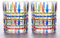 2pcs Murano Style Glass Venetian Art Glass Cups Hand Colored Italian Glassware (stripe)
