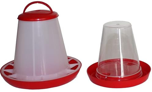 Olba 2 teiliges Set - Futterautomat (1 KG) und Tränke (0,6 L) für Küken/Wachteln