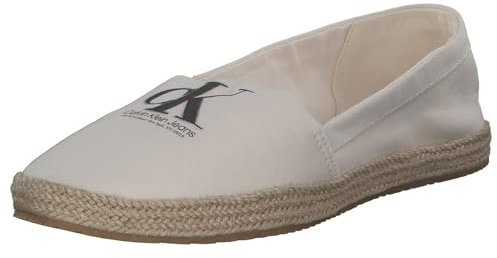 Calvin Klein Jeans Damen Espadrilles Monogram Stoffschuhe, Beige (Ancient White), 39
