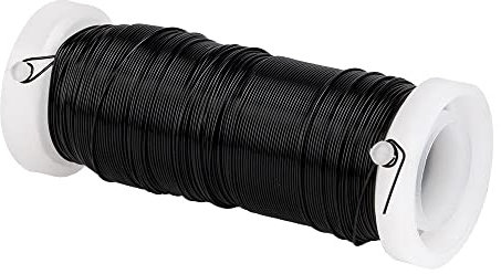 Ideen mit Herz Metalldraht | 0,30 mm ø | 50 m lang | Schmuckdraht aus Eisen, verchromt | farbig lackiert | ideal zum Basteln von Schmuck | schwarz