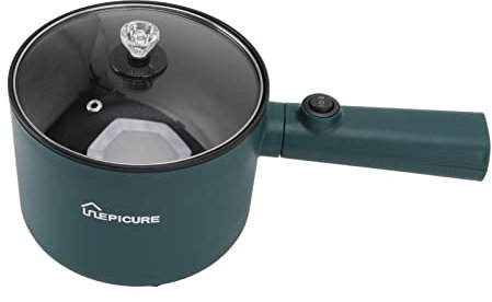 Pentola elettrica per noodle da 1,8 litri Pentola elettrica con coperchio Multicooker con coperchio Fornello elettrico a manico lungo per dormitorio da viaggio Spatola e a riscaldamento rapido