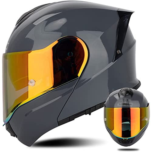 Modularer Motorradhelm, Flip Up Front Motorradhelme, DOT/ECE genehmigt für Frau und Männer mit doppeltem Sonnenvisier Motorrad Roller Vollgesichtshelme,D04,4XL