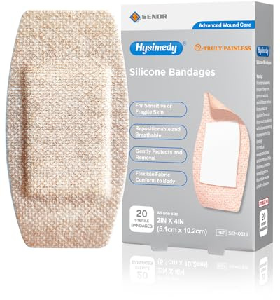Hysimedy Silicone Bandages for Sensitive Skin 2x4 Inch Painless Removal