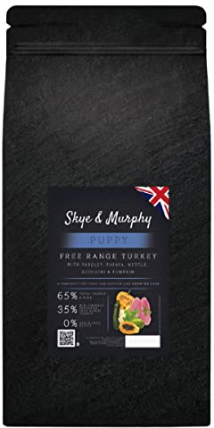 Skye & Murphy Puppy Dry Dog Food Superfood 65 Blend - Turkey & Pork (2kg) Grain Free Dog Food with Sweet Potato, Beans, Parsley & Pumpkin. Natural Source of Collagen & Added Omega 3.