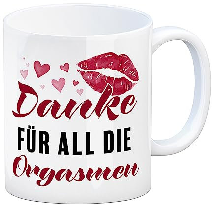 speecheese Danke für all die Orgasmen Kaffeebecher mit Kussmund zum Valentinstag für den geliebten Partner, um ihn ein Lächeln ins Gesicht zu zaubern