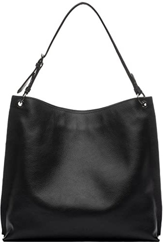 FEYNSINN Hobo Bag echt Leder - Beuteltasche Juna - Schultertasche Damentasche mit Schultergurt - Ledertasche Damen schwarz handgefertigt