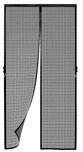 Fliegengitter Tür Magnet Insektenschutz 120x195cm Magnetvorhang ist ideal für Balkontür Wohnzimmer und Terrassentür Ohne Bohren