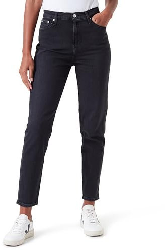 Calvin Klein Damen Jeans Hose Mom Fit, Schwarz (Denim Black), 31W