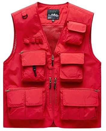Multi Pocket Utility Vest Mens Outdoor Fishing Hiking Camping Safari Costume Photography Tool Mesh Vest