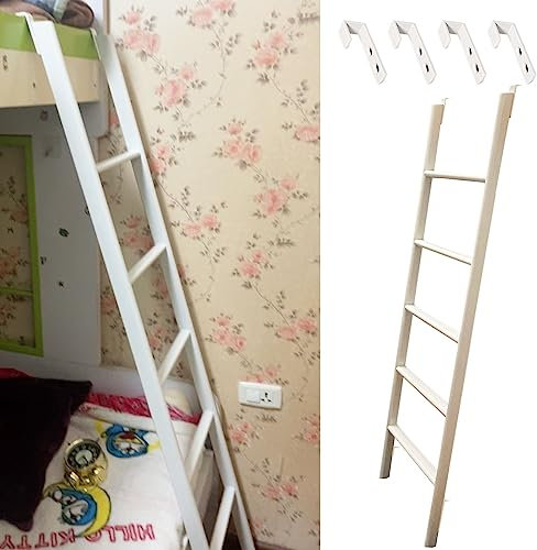 Hochbett Leiter Weiße Etagenbettleiter aus Metall für Teenager, Erwachsene, Senioren, Etagenbett-Hochbettleiter für Wohnmobile, Etagenleiter für Wohnmobilbett/Hochbett/Hochbett (Color : White, Size