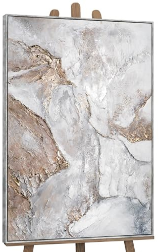 YS-Art XXL Abstrakt Acrylbild auf Leinwand Norden I handgemalte Barock Stil