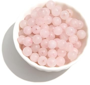 Natural Matte Stone Beads 10mm Rose Quartz Round Gemstone Beads Spacer Charm Energy Healing Beads DIY for Bracelet Necklace Earrings Jewelry Making