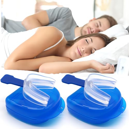 GWAWG 2 Piezas Dispositivos Anti Ronquidos para Hombres Mujeres, Dispositivo de Silicona para Ayudar a Dormir Reduce los Ronquidos Duerme Mejor Previene el Bruxismo para Todo Tipo de Boca
