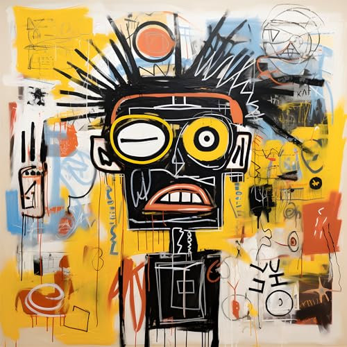 Streetart Wandbild Acryl Hochwertiger HD Druck, 50x50cm, Urban art, Abstract, Basquiat