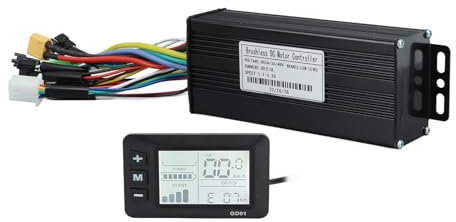 HERCHR Elektromotor Brushless Controller, DC 24V 36V 48V Motorgeschwindigkeit Controller 1000W-1500W E-Bike 30A 3-Modus Sinuswellen Umrüstsatz Mit LCD Display Für 22,2mm Lenker Elektrofahrrad Roller