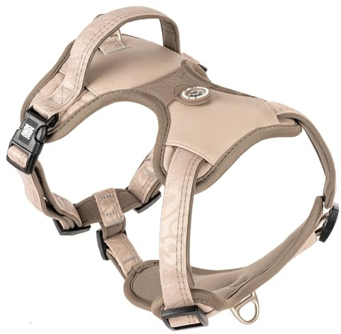 Max & Molly Sport Hundegeschirr Mittelgrosse Hunde mit Gotcha! Smart ID Sicherheitsanhänger, Matrix 2.0 Sand/M, Geschirr Hund Gepolstert & Reflektierend - Komfort für deinen treuen Begleiter