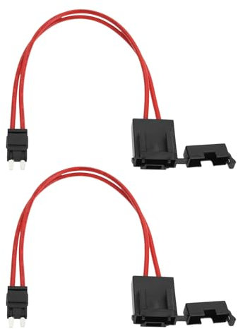 YINETTECH 2 conectores de portafusibles de coche de 32 V, 20 A, 16 AWG, extensión de cable resistente, conector pequeño para vehículo con 4 fusibles de 20 A para ATM/APM (23 cm, mini)